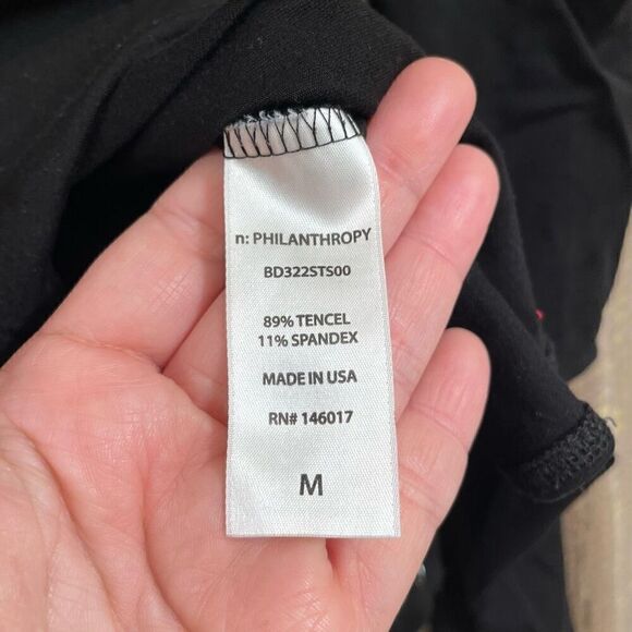 N: Philanthropy Black Long Sleeve Cutout Stretchy Bodysuit Medium - Picture 6 of 6